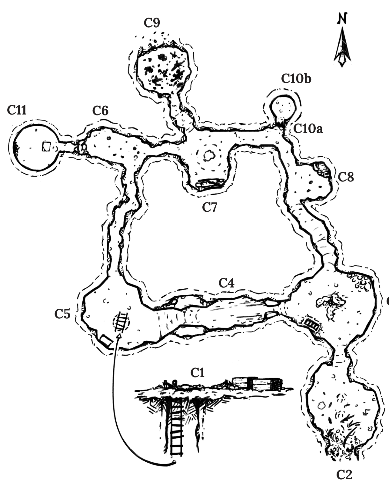 푸른 입 동굴 지도 — C1~C11
